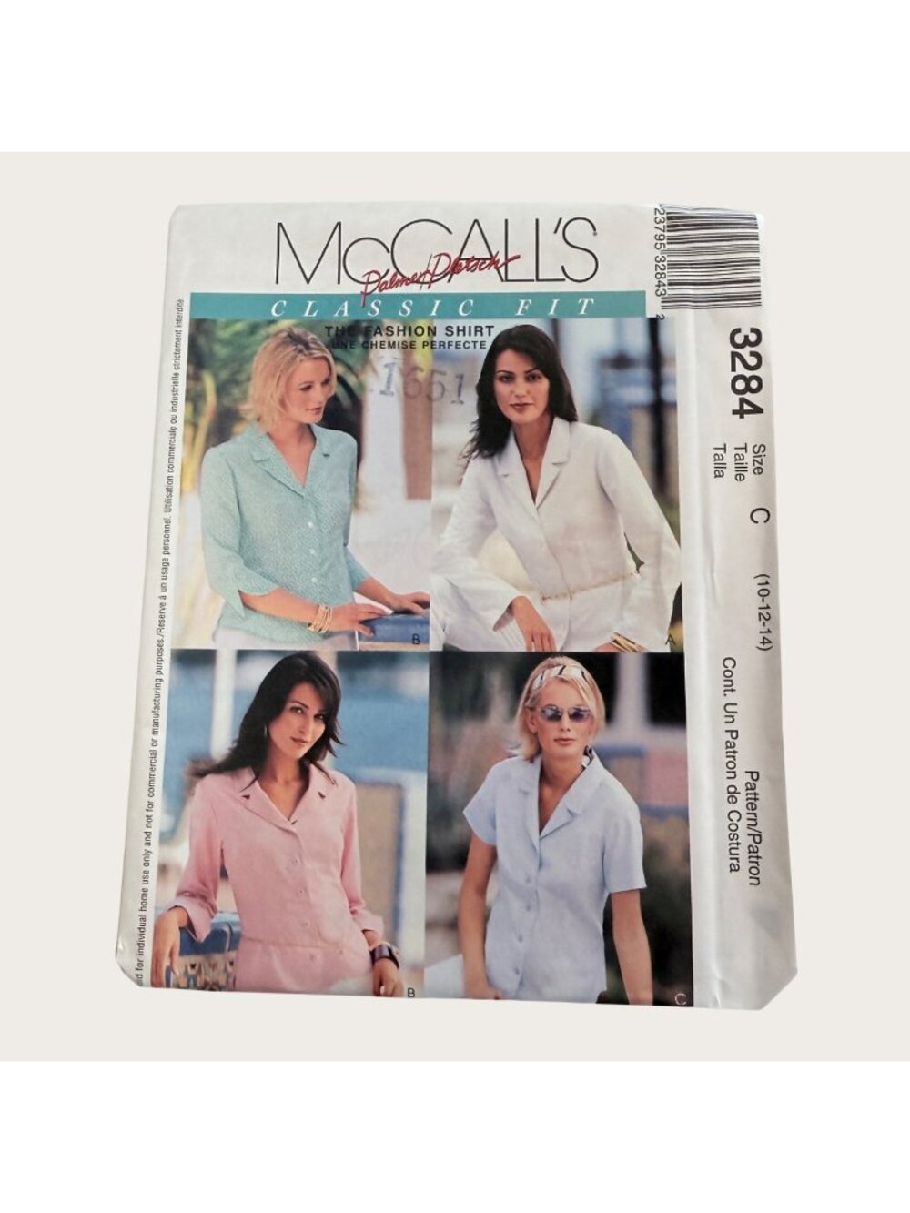Vintage 2000s McCalls Sewing Pattern 3284 Misses Shirts Size 10-14 Uncut